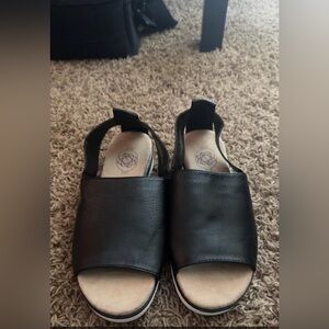 Elegant Black Leather Mules